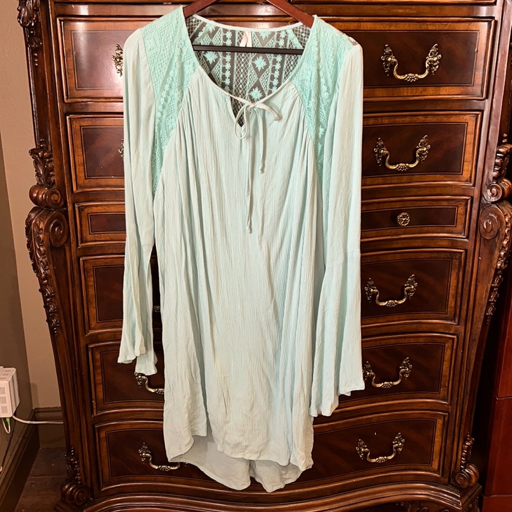 Vanity High Low Casual Loose Fit Dress in Teal - Size Large. Never Worn.